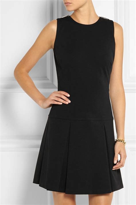 black michael kors stretch dress|michael kors black pleated dress.